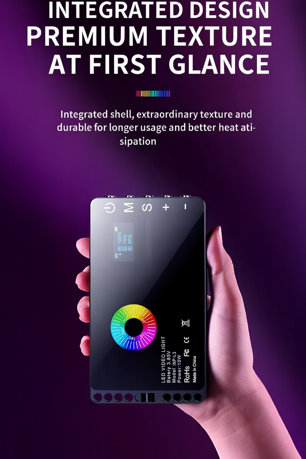 Professional Light with RGB Colors + Power Bank