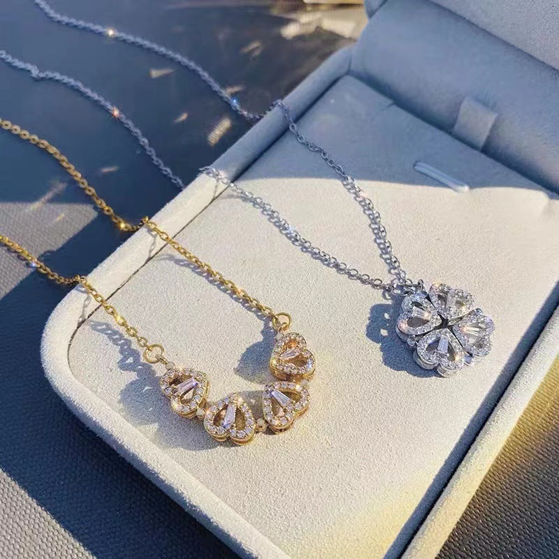 Clover Leaf & Hearts Transforming Necklace