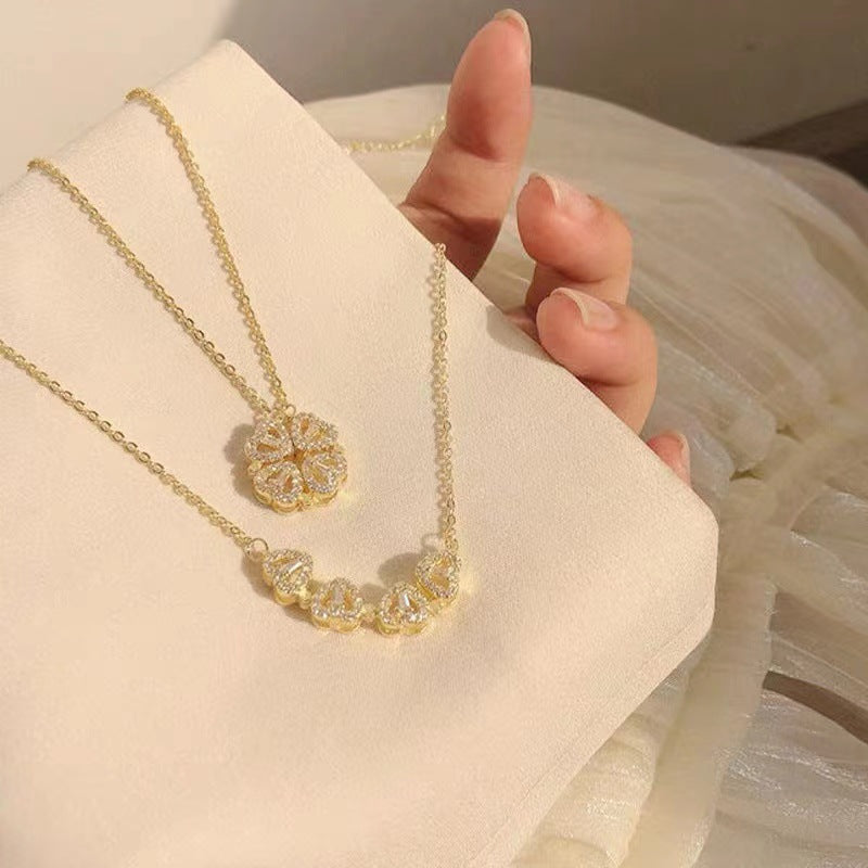 Clover Leaf & Hearts Transforming Necklace