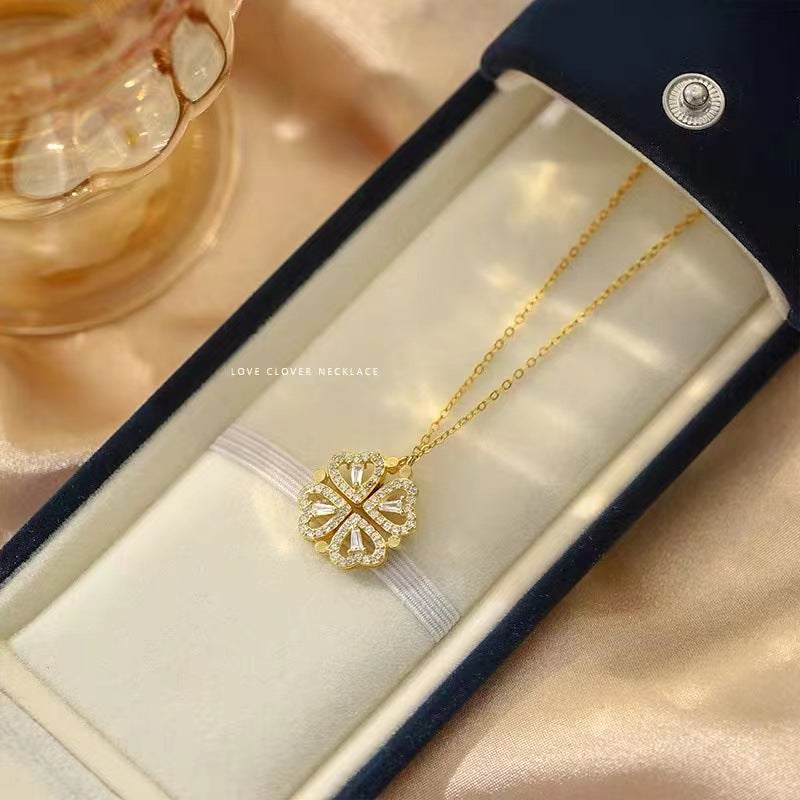 Clover Leaf & Hearts Transforming Necklace