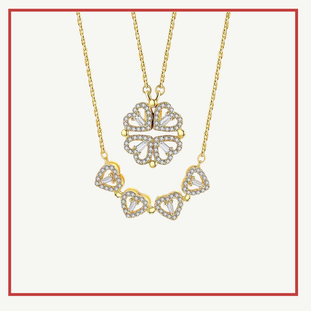 Verwandlungskette mit Kleeblatt- und Herzmotiv